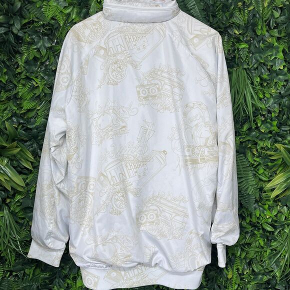 Y2K ECKO UNLTD Jacket Men XL White Full Zip All Over Print Hidden Hoodie 2355 - Picture 9 of 11